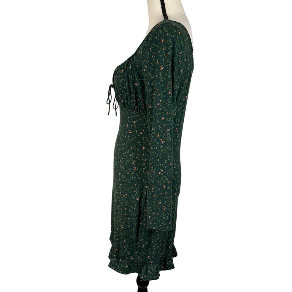 Reformation Large Angelina Knit Mini Dress Floral Sweetheart Neck Long Sleeve - Picture 8 of 11